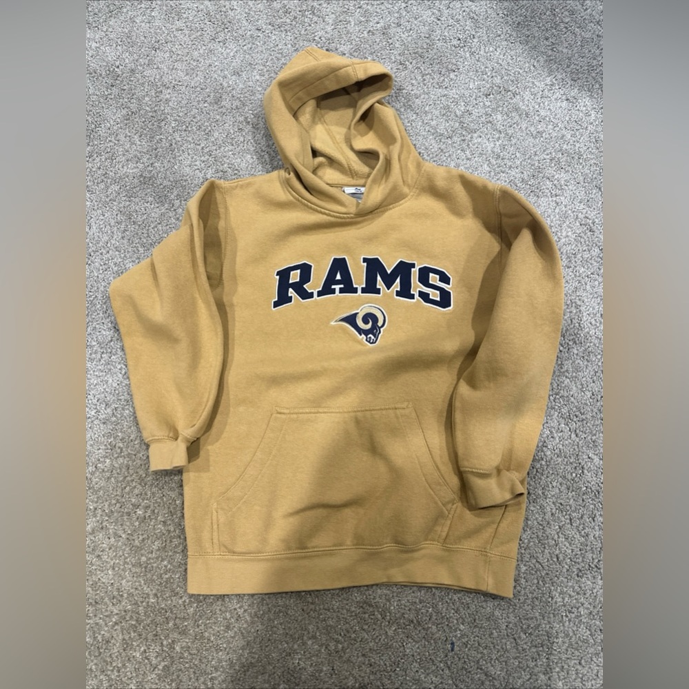 NFL team‎ apparel St Louis L.A. RAMS - Hoodie Youth Large 10/12 - Sweatshirt Tan